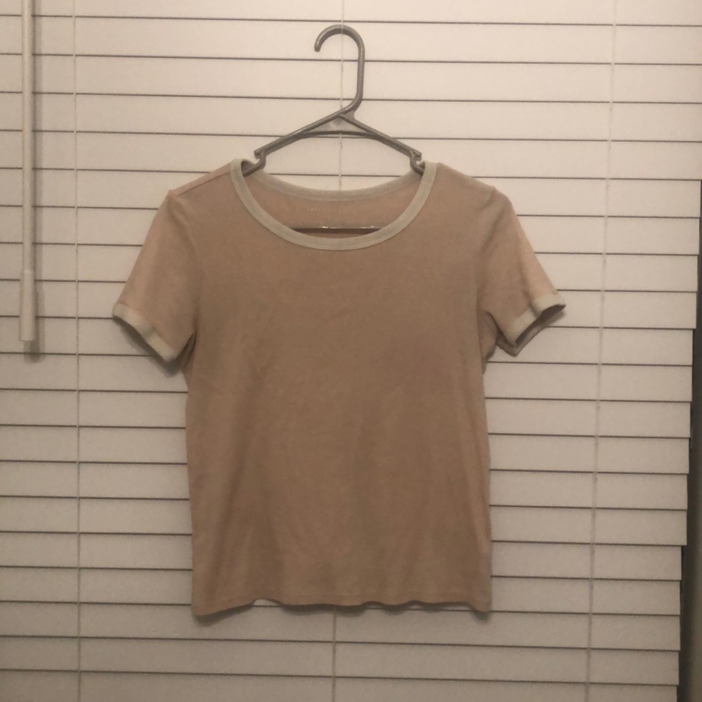 XS American Eagle short sleeve tom girl tee (dusty pink)